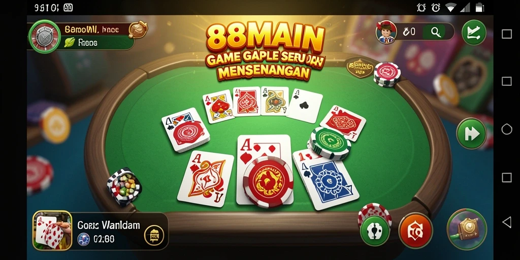 Tampilan permainan Gaple yang seru dan interaktif di 88MAIN.