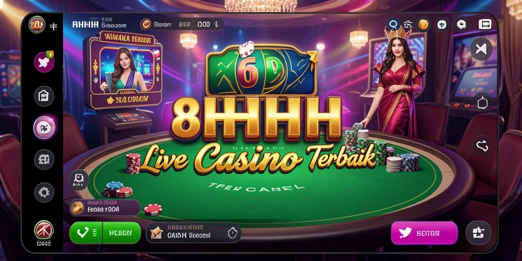 Screenshot menunjukkan gameplay Live Casino yang mendebarkan.