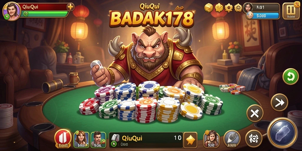 Tampilan gameplay seru dari QiuQiu BADAK178.
