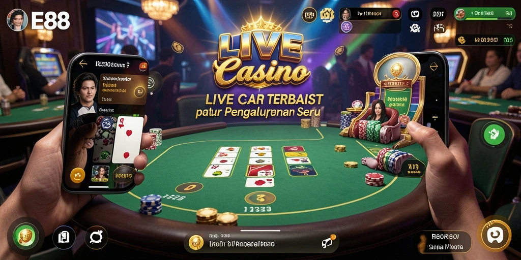 Tampilan gameplay Live Casino E88 yang mendebarkan dan interaktif.