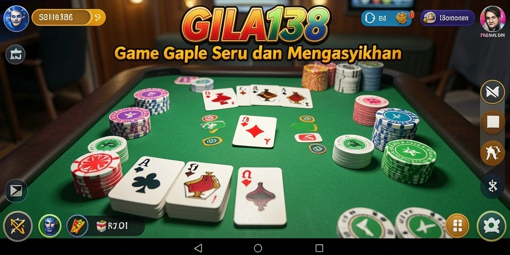Screenshot utama GILA138 menampilkan aksi seru permainan Gaple.