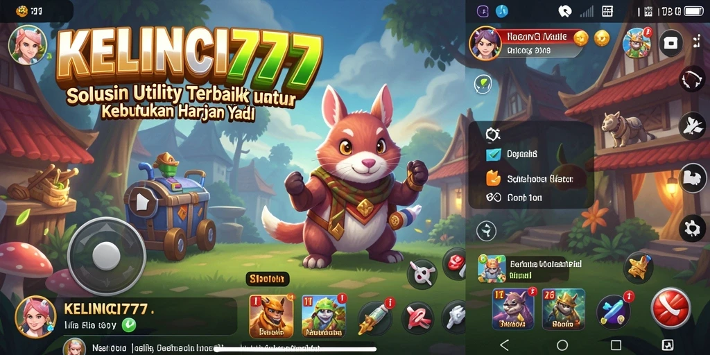 Tampilan aplikasi KELINCI777 dengan fitur-fitur Utility yang canggih.