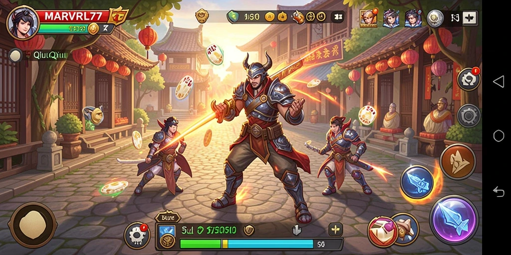 Screenshot gameplay MARVRL77 dengan grafis memukau.