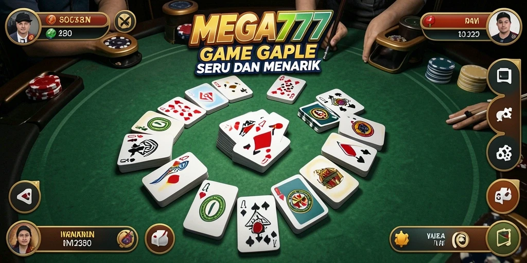 Tampilan gameplay Gaple seru dan mendebarkan di MEGA777.