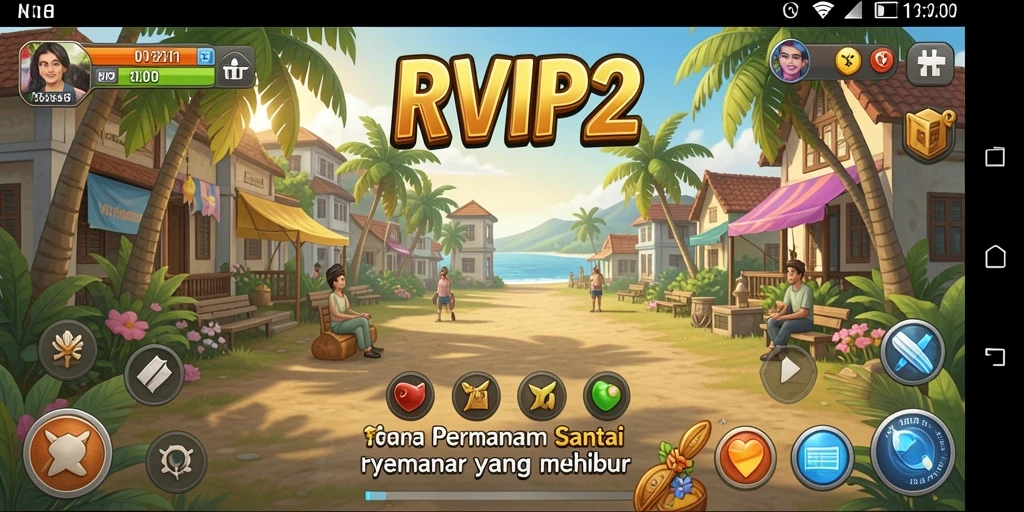Tampilan gameplay RVIP2 yang cerah dan menghibur.