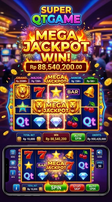 Tampilan utama aplikasi qtgame dengan pilihan aplikasi terpopuler.